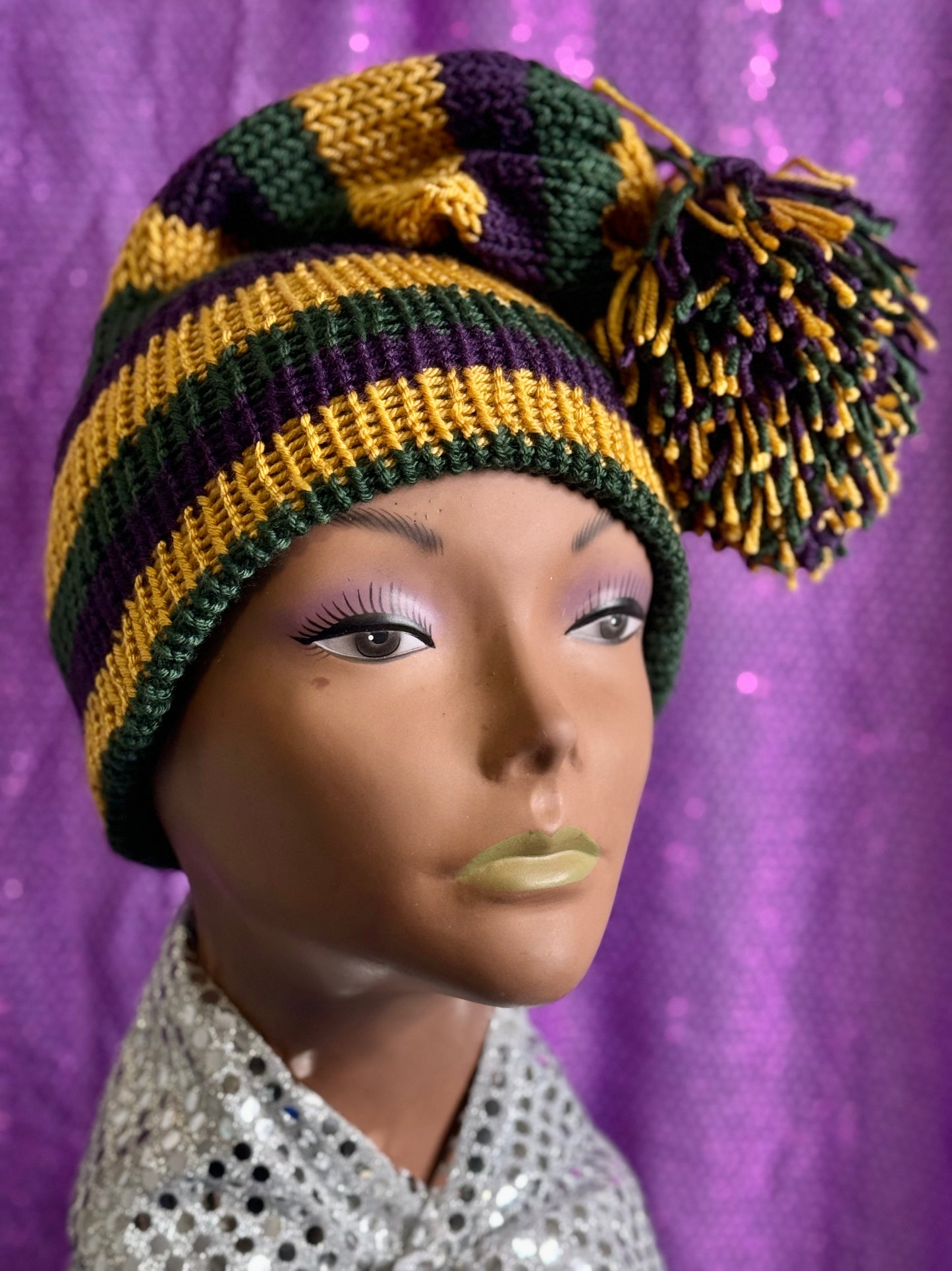 Dem Colors (Mardi Gras) Beanie